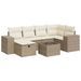 Salon de jardin avec coussins 7 pcs beige résine tressée - Photo n°1