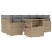 Salon de jardin avec coussins 7 pcs beige résine tressée - Photo n°1