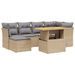 Salon de jardin avec coussins 7 pcs beige résine tressée - Photo n°1