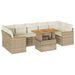 Salon de jardin avec coussins 7 pcs beige résine tressée acacia - Photo n°2