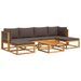 Salon de jardin avec coussins 7 pcs bois massif d'acacia - Photo n°1