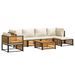 Salon de jardin avec coussins 7 pcs bois massif d'acacia - Photo n°1