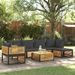 Salon de jardin avec coussins 7 pcs bois massif d'acacia - Photo n°1