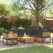 Salon de jardin avec coussins 7 pcs bois massif d'acacia - Photo n°1