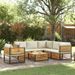 Salon de jardin avec coussins 7 pcs bois massif d'acacia - Photo n°1