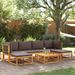 Salon de jardin avec coussins 7 pcs bois massif d'acacia - Photo n°1