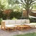 Salon de jardin avec coussins 7 pcs bois massif d'acacia - Photo n°1