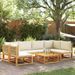 Salon de jardin avec coussins 7 pcs bois massif d'acacia - Photo n°1