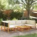 Salon de jardin avec coussins 7 pcs bois massif d'acacia - Photo n°1