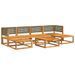 Salon de jardin avec coussins 7 pcs bois massif d'acacia - Photo n°3