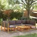 Salon de jardin avec coussins 7 pcs bois massif d'acacia - Photo n°1