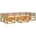 Salon de jardin avec coussins 7 pcs bois massif d'acacia - Photo n°3