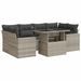 Salon de jardin avec coussins 7 pcs gris clair résine tressée - Photo n°1