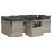 Salon de jardin avec coussins 7 pcs gris clair résine tressée - Photo n°1
