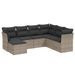 Salon de jardin avec coussins 7 pcs gris résine tressée - Photo n°1