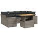 Salon de jardin avec coussins 7 pcs gris résine tressée - Photo n°1