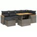 Salon de jardin avec coussins 7 pcs gris résine tressée - Photo n°1