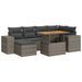 Salon de jardin avec coussins 7 pcs gris résine tressée - Photo n°1