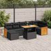 Salon de jardin avec coussins 7 pcs noir résine tressée acacia - Photo n°1