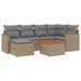 Salon de jardin avec coussins 7pcs mélange beige résine tressée - Photo n°1