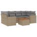 Salon de jardin avec coussins 7pcs mélange beige résine tressée - Photo n°1