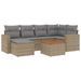 Salon de jardin avec coussins 7pcs mélange beige résine tressée - Photo n°1