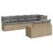 Salon de jardin avec coussins 8 pcs beige résine tressée - Photo n°1