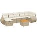 Salon de jardin avec coussins 8 pcs beige résine tressée - Photo n°1