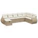 Salon de jardin avec coussins 8 pcs beige résine tressée - Photo n°1