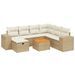 Salon de jardin avec coussins 8 pcs beige résine tressée - Photo n°1
