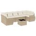 Salon de jardin avec coussins 8 pcs beige résine tressée - Photo n°1