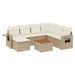 Salon de jardin avec coussins 8 pcs beige résine tressée - Photo n°1
