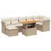 Salon de jardin avec coussins 8 pcs beige résine tressée - Photo n°1