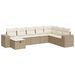 Salon de jardin avec coussins 8 pcs beige résine tressée - Photo n°1