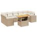 Salon de jardin avec coussins 8 pcs beige résine tressée - Photo n°1