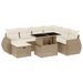Salon de jardin avec coussins 8 pcs beige résine tressée - Photo n°1