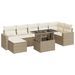 Salon de jardin avec coussins 8 pcs beige résine tressée - Photo n°1
