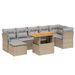 Salon de jardin avec coussins 8 pcs beige résine tressée - Photo n°1