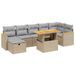 Salon de jardin avec coussins 8 pcs beige résine tressée - Photo n°1