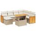 Salon de jardin avec coussins 8 pcs beige résine tressée - Photo n°1