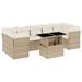 Salon de jardin avec coussins 8 pcs beige résine tressée - Photo n°1