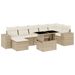 Salon de jardin avec coussins 8 pcs beige résine tressée - Photo n°1