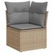 Salon de jardin avec coussins 8 pcs beige résine tressée acacia - Photo n°5