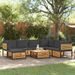 Salon de jardin avec coussins 8 pcs bois massif d'acacia - Photo n°1