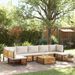 Salon de jardin avec coussins 8 pcs bois massif d'acacia - Photo n°1