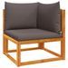 Salon de jardin avec coussins 8 pcs bois massif d'acacia - Photo n°6