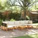 Salon de jardin avec coussins 8 pcs bois massif d'acacia - Photo n°1