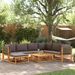 Salon de jardin avec coussins 8 pcs bois massif d'acacia - Photo n°1