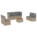 Salon de jardin avec coussins 8pcs mélange beige résine tressée - Photo n°1