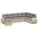Salon de jardin avec coussins 8pcs mélange beige résine tressée - Photo n°1